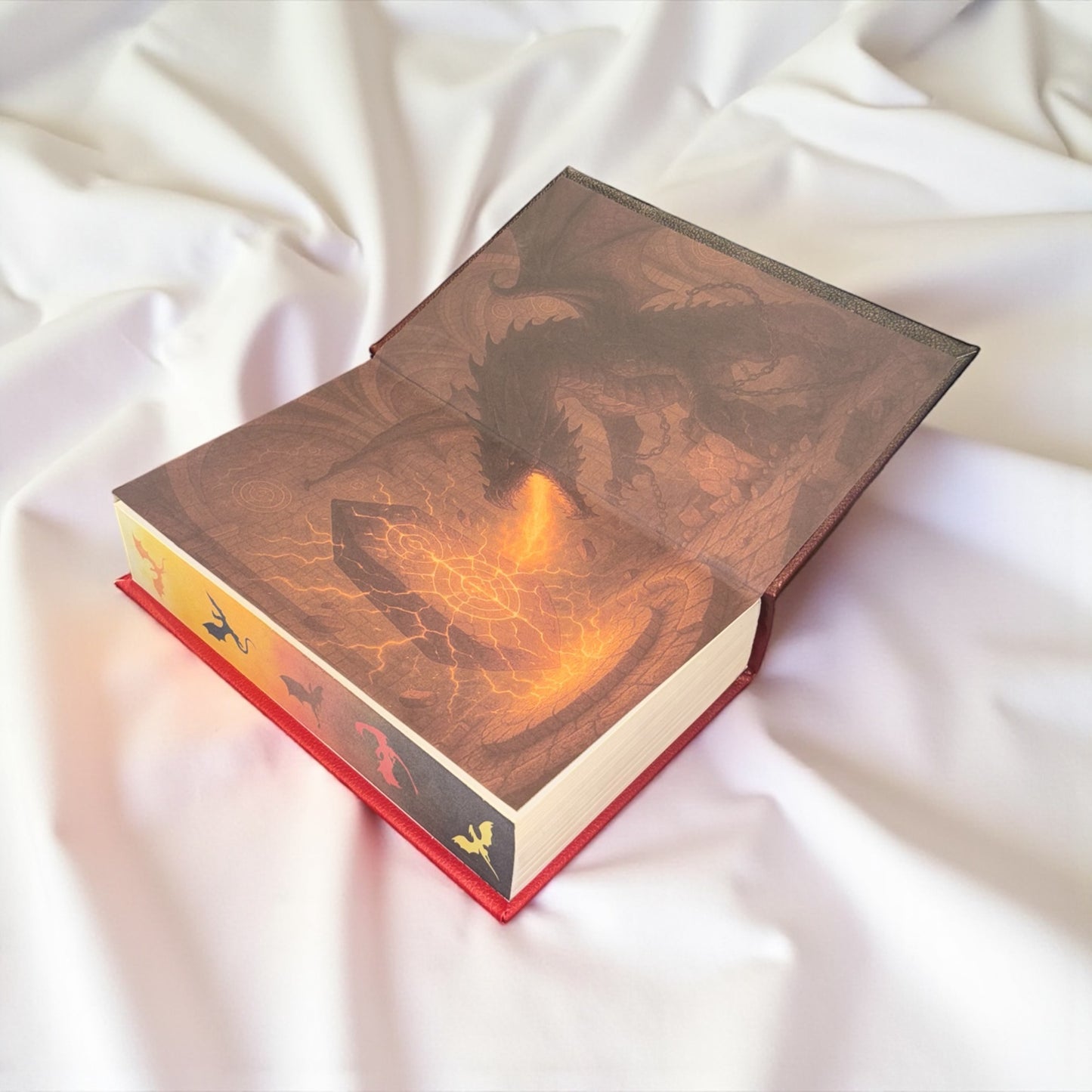 “Iron Flame” Collectors Edition - Hand-bound Faux Leather Hardback | Sprayed Edges | Character End Papers | Gold Foiling