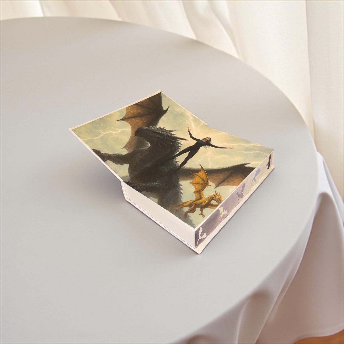 “Fourth Wing” Collectors Edition - Hand-bound Leather Hardback | Sprayed Edges | Character End Papers | Gold Foiling