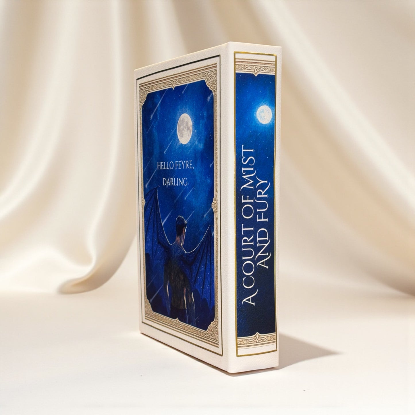 “A Court Of Mist and Fury” Collectors Edition - Book 2 - Hand-bound Leather Hardback | Sprayed Edges | Custom End Papers | Gold Foiling