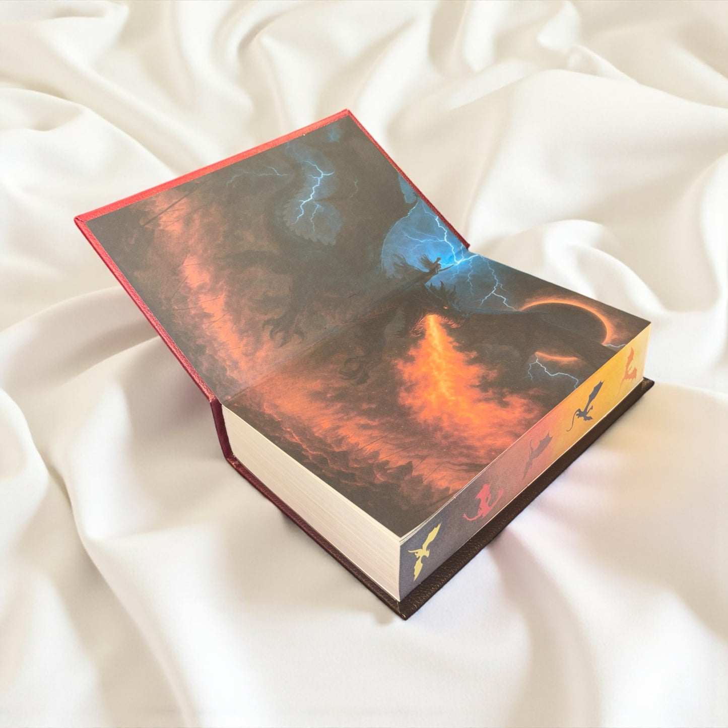 “Iron Flame” Collectors Edition - Hand-bound Faux Leather Hardback | Sprayed Edges | Character End Papers | Gold Foiling