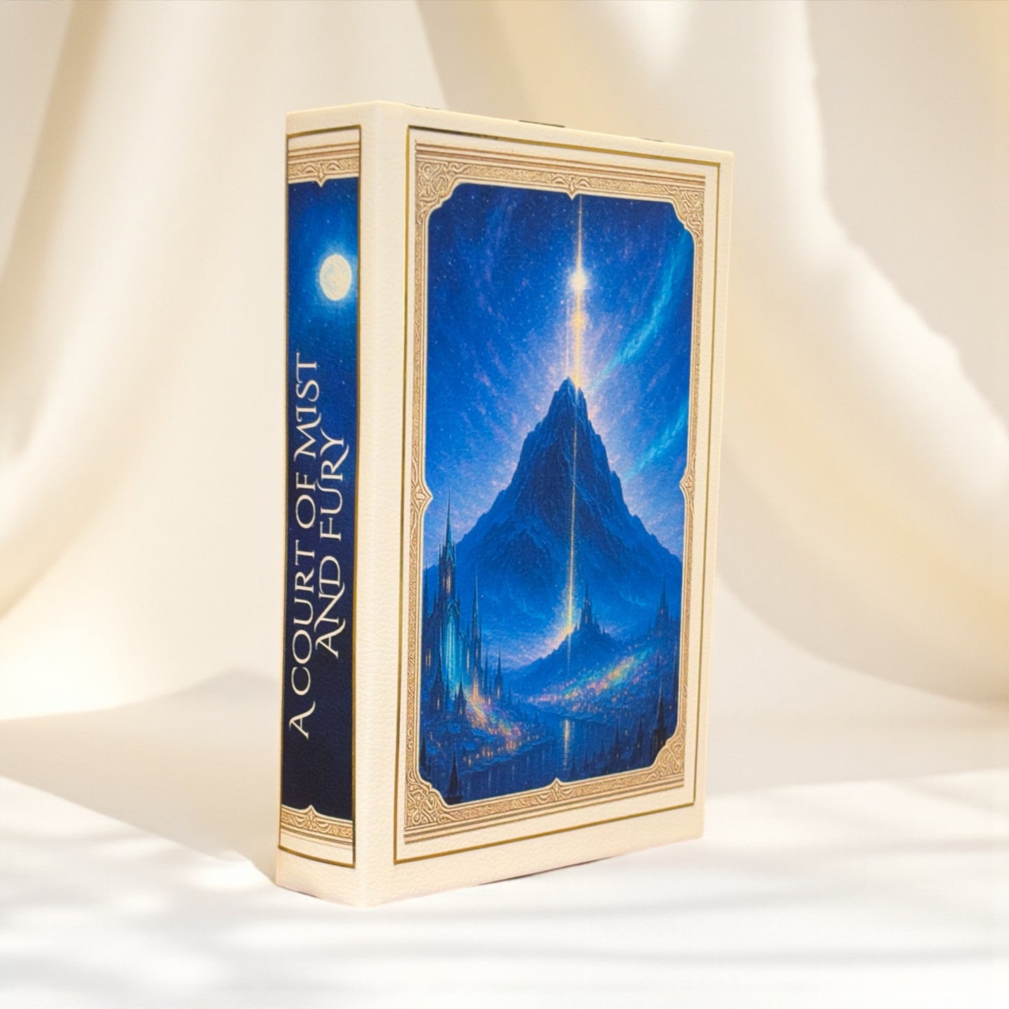 “A Court Of Mist and Fury” Collectors Edition - Book 2 - Hand-bound Leather Hardback | Sprayed Edges | Custom End Papers | Gold Foiling