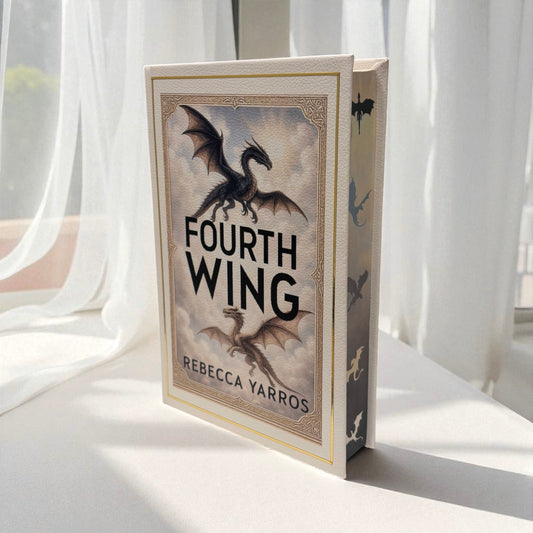 “Fourth Wing” Collectors Edition - Hand-bound Leather Hardback | Sprayed Edges | Character End Papers | Gold Foiling