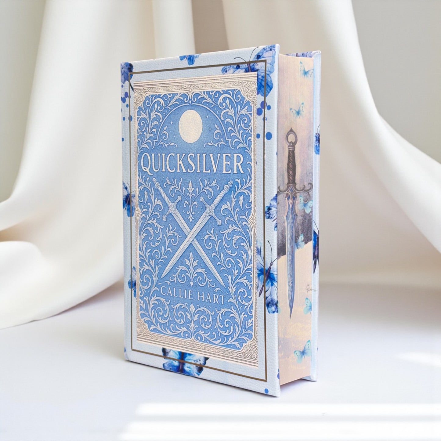 “Quicksilver” Collectors Edition - Hand-bound Faux Leather Hardback | Sprayed Edges | Custom End Papers | Silver Foiling
