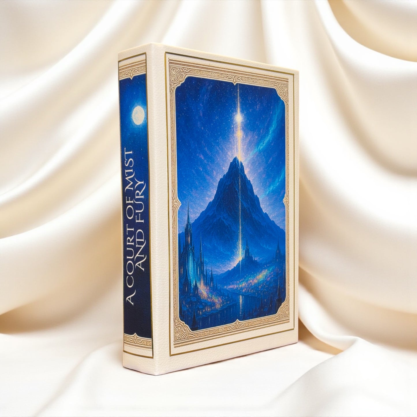 “A Court Of Mist and Fury” Collectors Edition - Book 2 - Hand-bound Leather Hardback | Sprayed Edges | Custom End Papers | Gold Foiling
