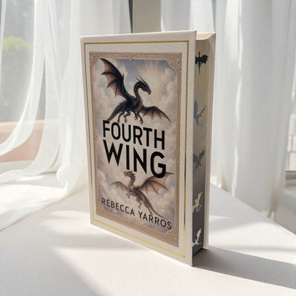 “Fourth Wing” Collectors Edition - Hand-bound Leather Hardback | Sprayed Edges | Character End Papers | Gold Foiling